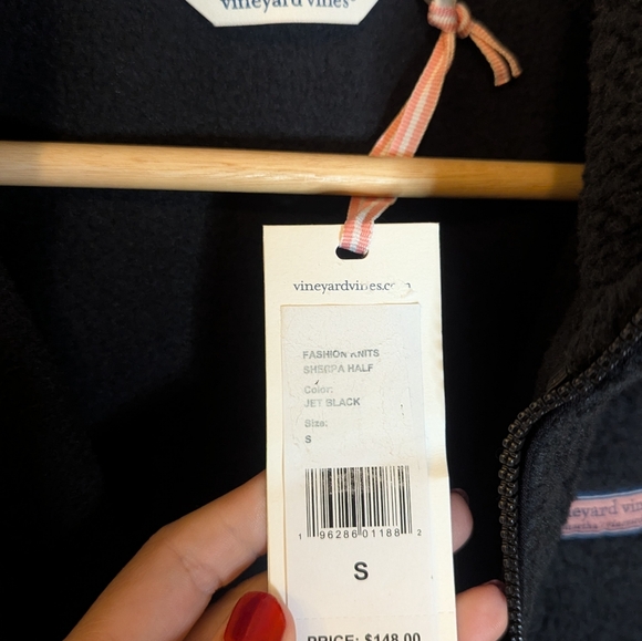 Vineyard Vines Black Women's 1/2 Zip Sherpa Fleece Size Small - Picture 6 of 10
